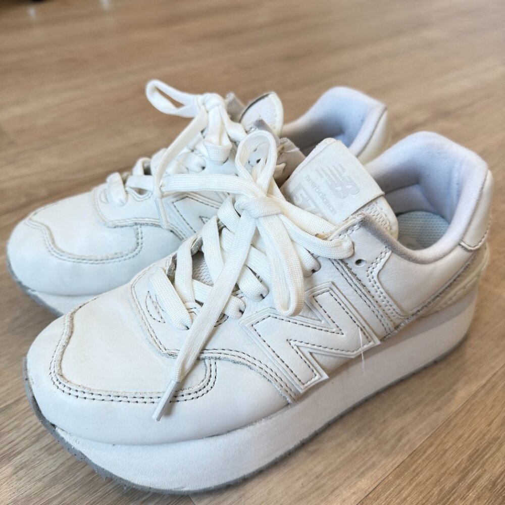 New Balance 574 Platform leather Sneakers white 6